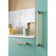 Poignée DUO BA320 L354.6 bois / aluminium noir / noyer